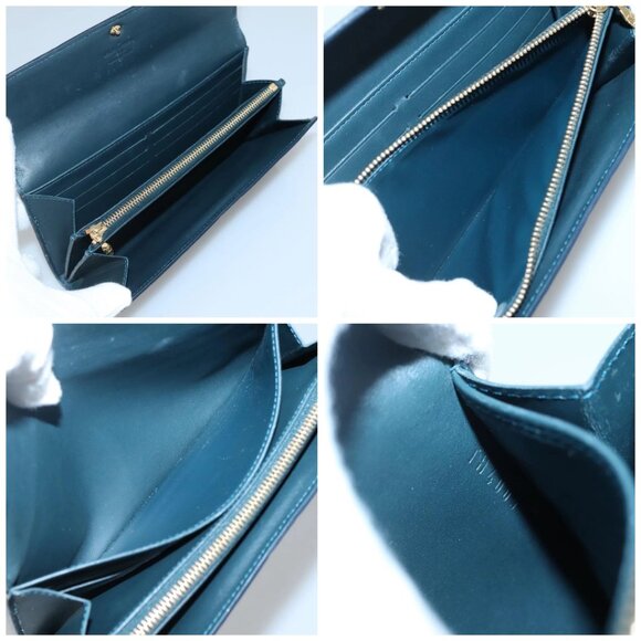 LOUIS VUITTON Vernis Portefeiulle Sarah Long Wallet Bluenuit M93667 Auth 141587 - Picture 15 of 16